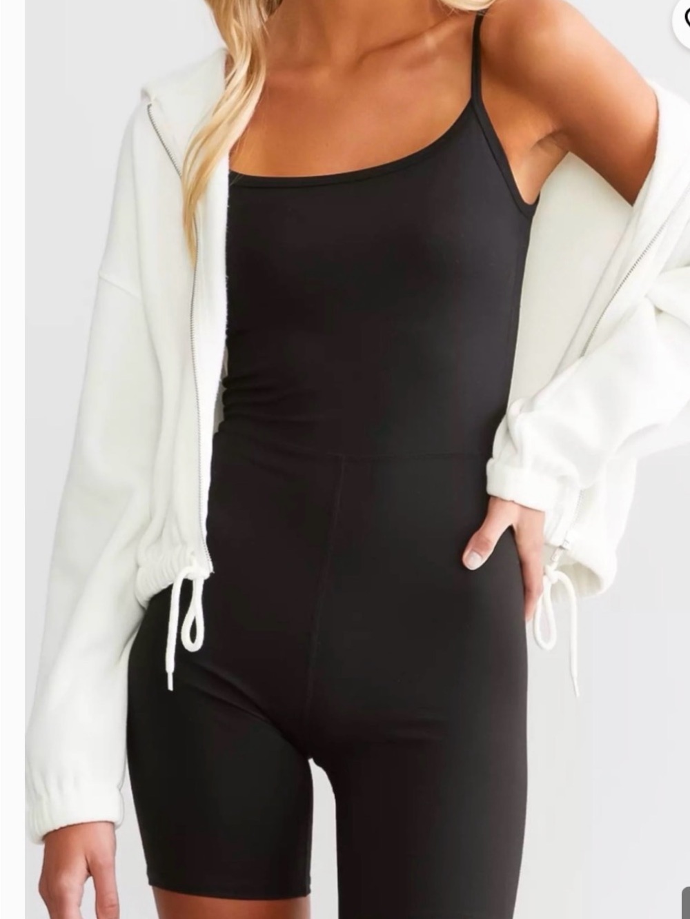 Z Supply Black Sleeveless Spaghetti-Strap Jumpsuit Romper